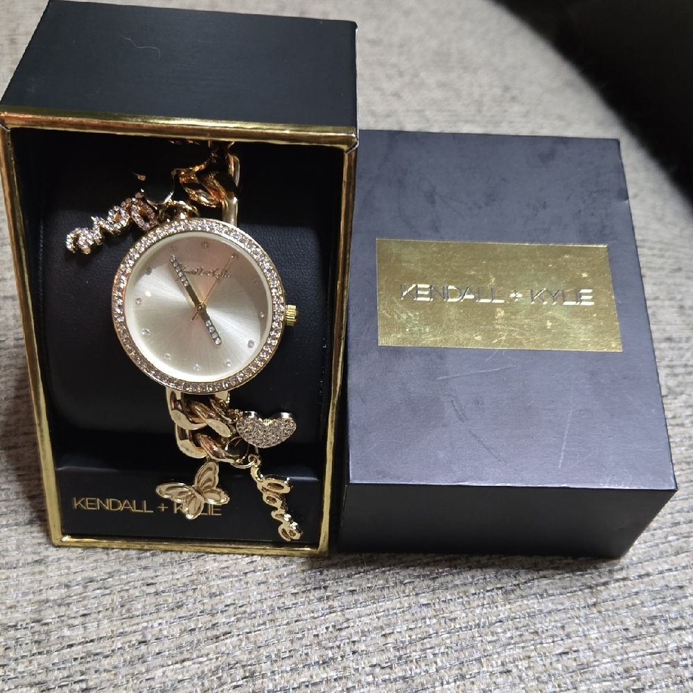 Kendall & Kylie Gold Watch with Charm Details